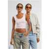 Ladies Contrast Cropped Top - powderblue/white+blushedrose/white 5XL
