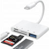 ADAPTÉROVÝ KÁBEL OTG ADAPTÉR Z LIGHTNING NA ČÍTAČKU KARIET SD MICROSD USB