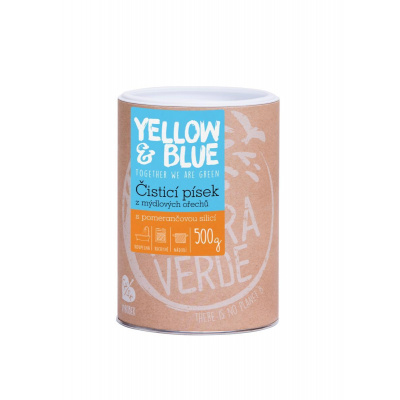 Yellow and blue Čistiaci piesok z prášku z mydlových orechov veľkosť balenia: 500g