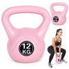 Kettlebell 12 kg na cvičenie, činka, posilňovacia lopta, fitness záťaž, ružová, ModernHome