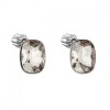 Strieborné náušnice pecka s kryštálmi Swarovski šedý obdĺžnik 31279.5 Silver Shade