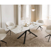 Jedálenský stôl Edge 180-220x100 keramický Calacatta Luxe bielo-zlato