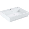 GROHE Cube Ceramic obdĺžnikové umývadlo na dosku s otvorom, s prepadom, 600 x 490 mm, alpská biela, s povrchovou úpravou PureGuard, 3947700H