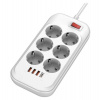 COLORWAY Prodlužovací napájecí přívod/ 6x Schuko/ 3x USB-A / 1x USB-C/ 36W/ kabel 2m (CW-CHE64PDW)