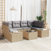 zahrada-XL Súprava záhradných pohoviek 7 pcs Béžová Poly ratan 3346960