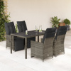 5dílný zahradní bistro set s poduškami šedý polyratan Šedá 3276895