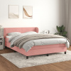 Box spring postel s matrací růžová 140x190 cm samet 3127372