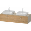 DURAVIT White Tulip závesná skrinka pod dve umývadlá na dosku, 2 zásuvky, 1600 x 550 x 408 mm, dub prírodný masív/taupe matná, WT4891BH5600000