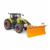 Traktor Claas Axion 950 so snehovými reťazami a radlicou Bruder 03018
