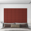 zahrada-XL Nástenné panely 12 ks vínovočervené 30x15 cm umelá koža 0,54 m² 343972