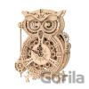 Robotime 3D drevené mechanické puzzle Hodiny Sova kyvadlové 161 ks