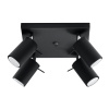 Sollux Lighting Stropné svietidlo Ring, 4x čierne kovové tienidlo, (možnosť polohovania)