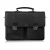 Pánska kožená taška na dokumenty, aktovka, cestovná, čierna Paolo Peruzzi