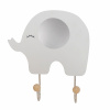 Jabadabado Drevený dekoratívny vešiak Sloník do detskej izby – kovový hák na oblečenie a ruksak