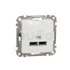 Schneider Electric Sedna Dvojitá USB A+A nabíjačka, Biela