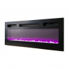 Cama Meble Tv stolík s krbom RTV LUXE EF BLACK, čierny mat/čierny lesk/komín čierny