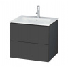 Duravit L-Cube Umývadlová skrinka, 55x62x48 cm, 2 zásuvky, grafit mat LC624004949