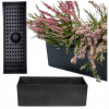 Kvetináč MH 30 cm x 10 x 10 cm priemer 33,54 cm plastový čierny (Kvetináč, Terasa Kvetináč, Box dlhý, 30 cm, na parapet, zábradlie, ČIERNA)
