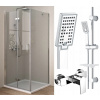 Sprchový kút - Sprchová kabína 80x100 + sprchová sada + BATÉRIA (Sprchový kút - Sprchová kabína 80x100 + sprchová sada + BATÉRIA)
