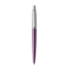 Guľôčkové pero, 0,7 mm, strieborný klip, fialové telo pera, PARKER, Royal Jotter, modrá