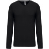 Kariban Tričko K358 s výstřihem do V, dlouhý rukáv, pánské COT20K35800203-black L Černá