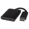 PremiumCord MST adaptér DisplayPort 1.2 - 2x HDMI, rozšíření+zrcadlení+2 obrazy, 4K*2K@60Hz kportad18