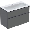 Geberit iCon - Skrinka s umývadlom, 90x48x63 mm, 2 zásuvky, KeraTect, lávová 502.333.JK.1