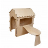 FunPlay Drevený detský domček s kriedovou tabuľou a stolíkom 86x137x105cm