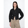 GAP Jeansová crop bunda Čierna S