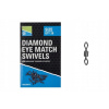 Preston Obratlík Diamond Eye Match Swivels veľ.10 20 ks