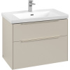VILLEROY & BOCH Subway 3.0 závesná skrinka pod umývadlo, 2 zásuvky, s LED osvetlením, 772 x 478 x 429 mm, Cashmere Grey, C574L2VN