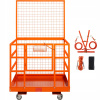 SucceBuy Pracovná platforma Kôš 114,3x109,2x203,2CM 635KG Oranžová oceľ