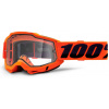 okuliare ACCURI 2 100% - USA, Enduro Moto oranžové - číre DUAL PLEXI