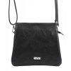 MiaMore Kožená crossbody dámska kabelka s tromi oddielmi čierna