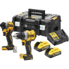 Aku bezuhlíková kombo sada DeWalt 18V DCK2051H2T, Príklepová vŕtačka DCD800 a Rázový uťahovač DCF850