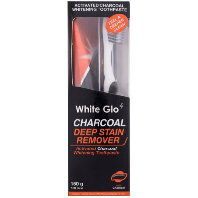 White Glo Charcoal Deep Stain Remover Set - Zubná pasta 100 ml