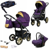 Detský kočík 4v1 BabyLux Gold Lux - športový kočík, vanička, autosedačka, základňa ISOFIX