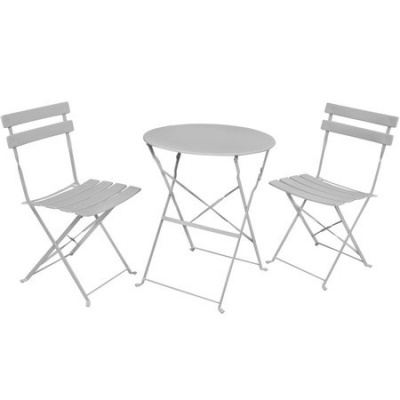 Signal Balkónová zostava Orion, stôl + 2 stoličky, sivá