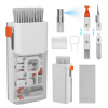 kwmobile 8-in-1 Multifunction Device Cleaner - Cleaning Kit Includes Brushes Sponges Duster Metal Tip Spray Bottle - Use pro Keyboard / Earphone Airpods 4 3 2 1 / Soundcore / JBL - Tech Cleaner (kwmob