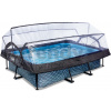 Bazén s krytom a filtráciou Stone pool Exit Toys oceľová konštrukcia 220*150*65 cm šedý od 6 rokov