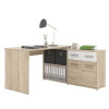 Kondela PC stolík, 138x139cm, dub sonoma, biela, RAFAEL NEW