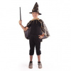 Destký plášť čierny s klobúkom Čarodejnice/Halloween