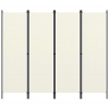vidaXL Paraván so 4 panelmi, krémovo biely 200x180 cm 320719