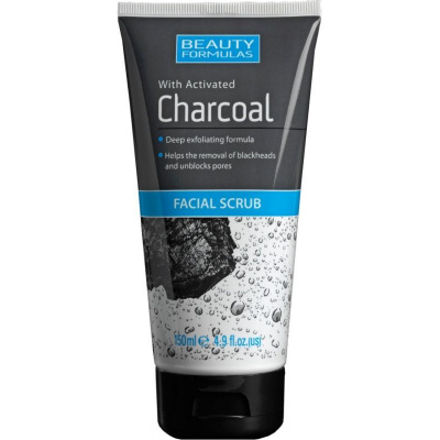 Beauty Formulas Charcoal pleťový peeling s aktívnym uhlím 150ml