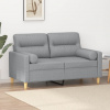 2místná pohovka s polštáři světle šedá 120 cm textil Šedá 3200813