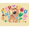 Maľovanie podľa čísel Plagát Scooby a kvety (Scooby Doo), 40x50 cm, bez rámu a bez vypnutia plátna (6063850)