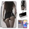 Peňaženkové kožené puzdro DRAWING na Xiaomi Redmi Note 10 5G - Upskirt