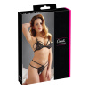 Cottelli - Otvorený čipkový set (čierny) - XL