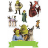 CUKROVÁ TLAČ jedlý obrázok na tortu Cukrová hmota SHREK FIONA OSLÍK SADA #4