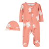 CARTER'S Set 2dielny overal, čiapka Pink Floral holka MFL 3m/vel. 62